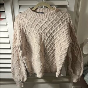 Vintage KLd Cream Knit Sweater, Size M/L